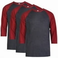 thumbnail image 1 of 3 Packs of TheLovely Men's 3/4 Sleeve Crew Neck Raglan Jersey Baseball Tee Shirts, 1 of 2