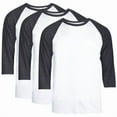 thumbnail image 1 of 3 Packs of TheLovely Men's 3/4 Sleeve Crew Neck Raglan Jersey Baseball Tee Shirts, 1 of 2