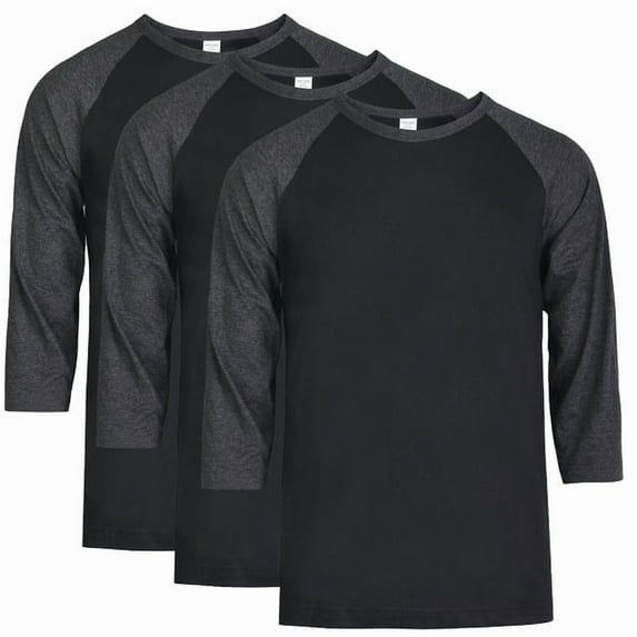 3 Packs of TheLovely Men's 3/4 Sleeve Crew Neck Raglan Jersey Baseball Tee Shirts
