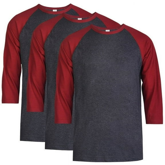 3 Packs of TheLovely Men's 3/4 Sleeve Crew Neck Raglan Jersey Baseball Tee Shirts