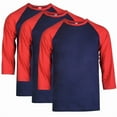 thumbnail image 1 of 3 Packs of TheLovely Men's 3/4 Sleeve Crew Neck Raglan Jersey Baseball Tee Shirts, 1 of 2
