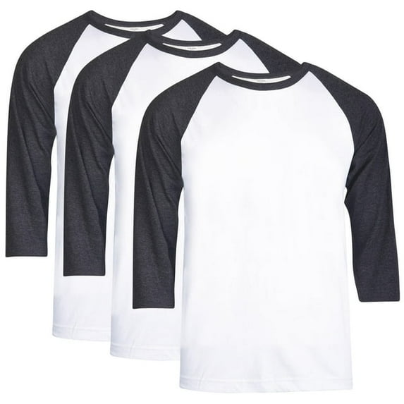 3 Packs of TheLovely Men's 3/4 Sleeve Crew Neck Raglan Jersey Baseball Tee Shirts