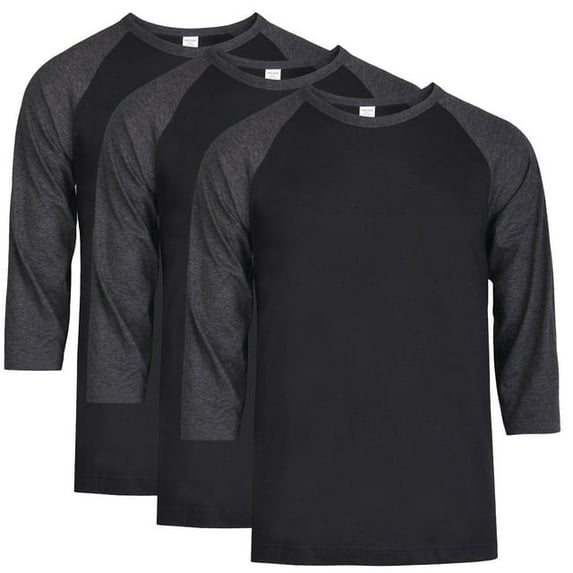 3 Packs of TheLovely Men's 3/4 Sleeve Crew Neck Raglan Jersey Baseball Tee Shirts