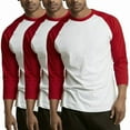 thumbnail image 1 of 3 Packs of TheLovely Men's 3/4 Sleeve Crew Neck Raglan Jersey Baseball Tee Shirts, 1 of 4