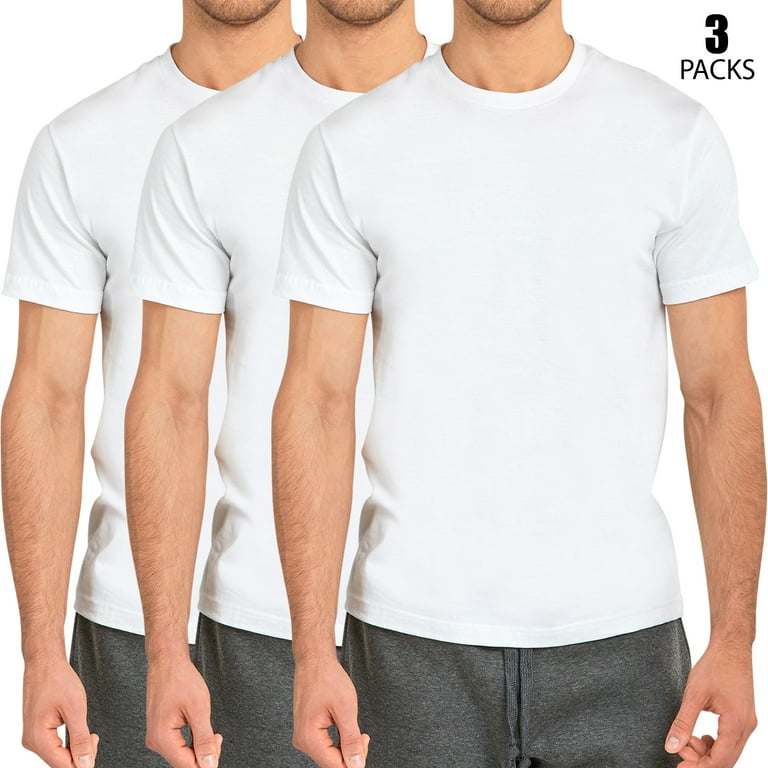 3 Packs of TheLovely Men's Crew Neck Heavyweight Short Sleeve Tee