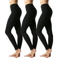 thumbnail image 1 of 3 Packs of TheLovely Women Premium Cotton High Waist Full Length Leggings, 1 of 3