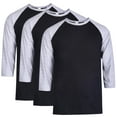 thumbnail image 1 of 3 Packs of Top Pro Men's 3/4 Sleeve Crew Neck Raglan Jersey Baseball Tee Shirts, 1 of 2