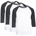 thumbnail image 1 of 3 Packs of Top Pro Men's 3/4 Sleeve Crew Neck Raglan Jersey Baseball Tee Shirts, 1 of 2