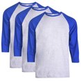 thumbnail image 1 of 3 Packs of Top Pro Men's 3/4 Sleeve Crew Neck Raglan Jersey Baseball Tee Shirts, 1 of 2