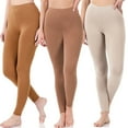 thumbnail image 1 of 3 Packs of Zenana Women Premium Cotton High Waist Full Ankle Length Leggings, 1 of 4