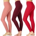 thumbnail image 1 of 3 Packs of Zenana Women Premium Cotton High Waist Full Ankle Length Leggings, 1 of 4