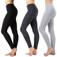 thumbnail image 1 of 3 Packs of Zenana Women Premium Cotton High Waist Full Ankle Length Leggings, 1 of 4