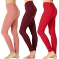 thumbnail image 1 of 3 Packs of Zenana Women Premium Cotton High Waist Full Ankle Length Leggings, 1 of 4