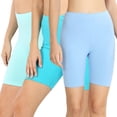 thumbnail image 1 of 3 Packs of Zenana Womens & Plus Soft Cotton Stretch Mid Thigh Length Fitness Sport Biker Shorts, 1 of 5