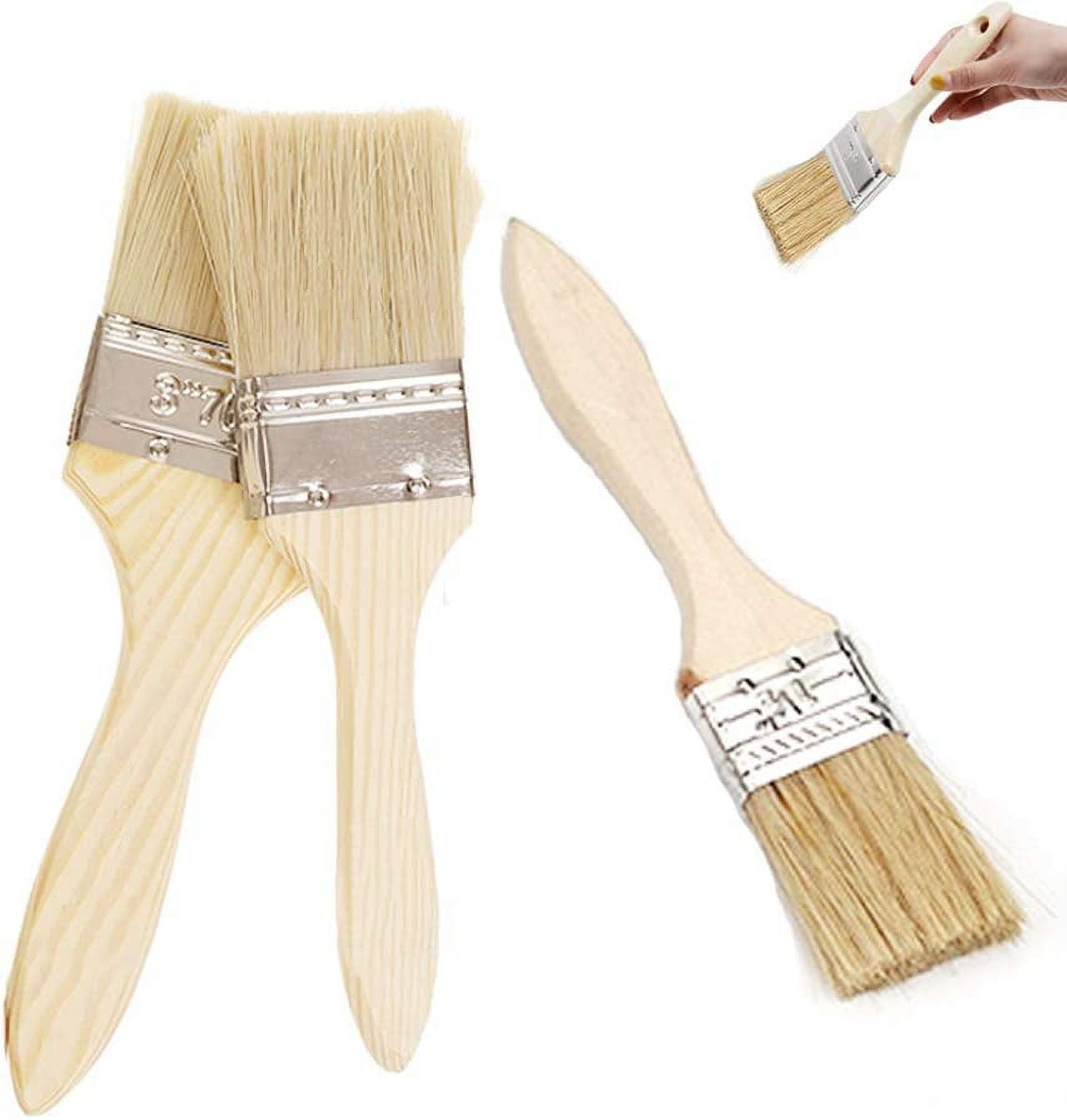3 Paint Brushes, Wooden Handle Brush Gloss Paint Brush, Suitable for