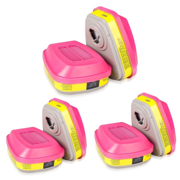 KAMZSZMF (3 Pair) 60923 Respirator Cartridge Filters, Helps Protect Against Organic Vapors, Acid Gases, Dust, Chemical and Particulates