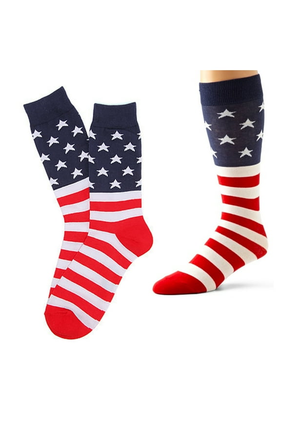 3 Pair American USA Flag Socks Funny Men Women 4th July Star Flag One Size Gift