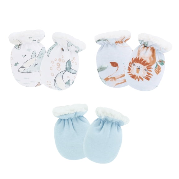 3 Pair Baby Mittens Scratch Proof Thermal Fleece Gloves for Newborns 0-24 Months Winter Warmth Protections