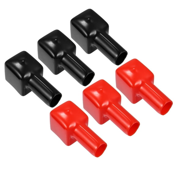 3 Pair Battery Terminal Insulation Covers 44mm Length 10mm 0.39" Car Battery Post Cap for Motorcycle