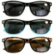 3 Pair Bifocal Sunglasses Readers For Men Women - Outdoor Bi-focal Reading Glasses 2.50