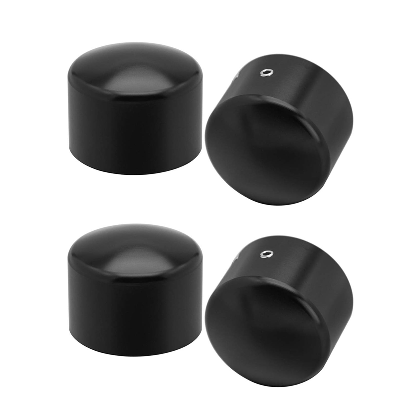 3 Pair Black Front Axle Nut Cover Cap for Softail Sportster Dyna Road