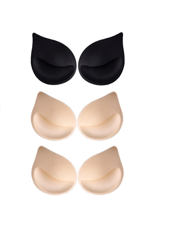 3 Pair Bra Insert Pads Enhancer Removable Breathable Sports