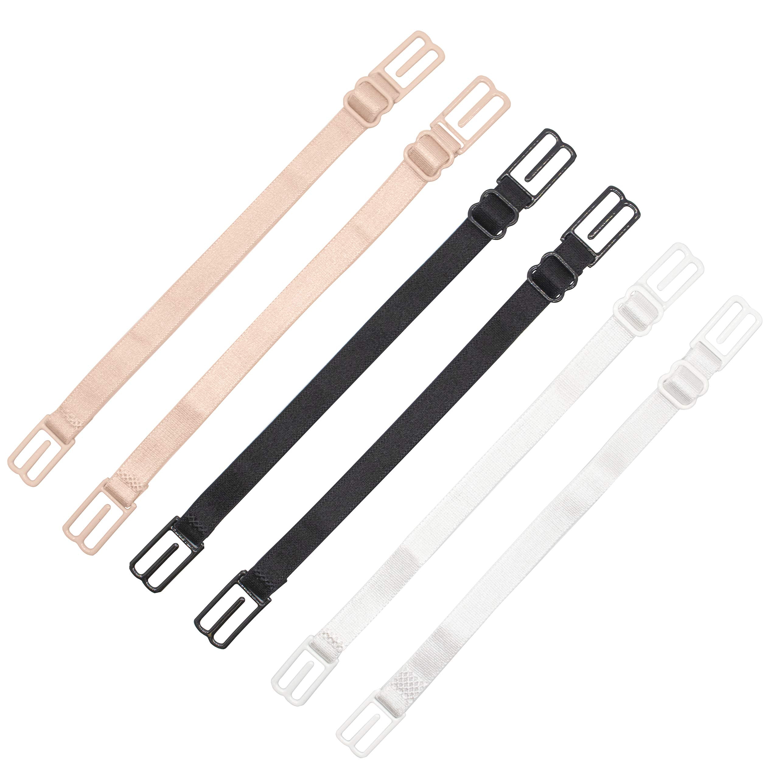 3 Pair Bra Strap Clips Elastic Non-slip Strap Holder, Black, Skin-Color, White - Walmart.com