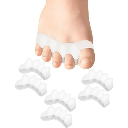 3 Pair Child Toe Spacers Soft Gel Toe Separators for Feet Children to Correct Bunions, Toe Straightener Toe Stretcher for Overlapping Toes, Curled Toes, Claw Toes, Hammer Toes (Small-white)