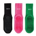 thumbnail image 1 of 3 Pair Combo Sale Anti Slip Crew Socks with Grip Soles and Ribbed Cuffs in Multiple Color Options - 3 pcs-G, 1 of 7