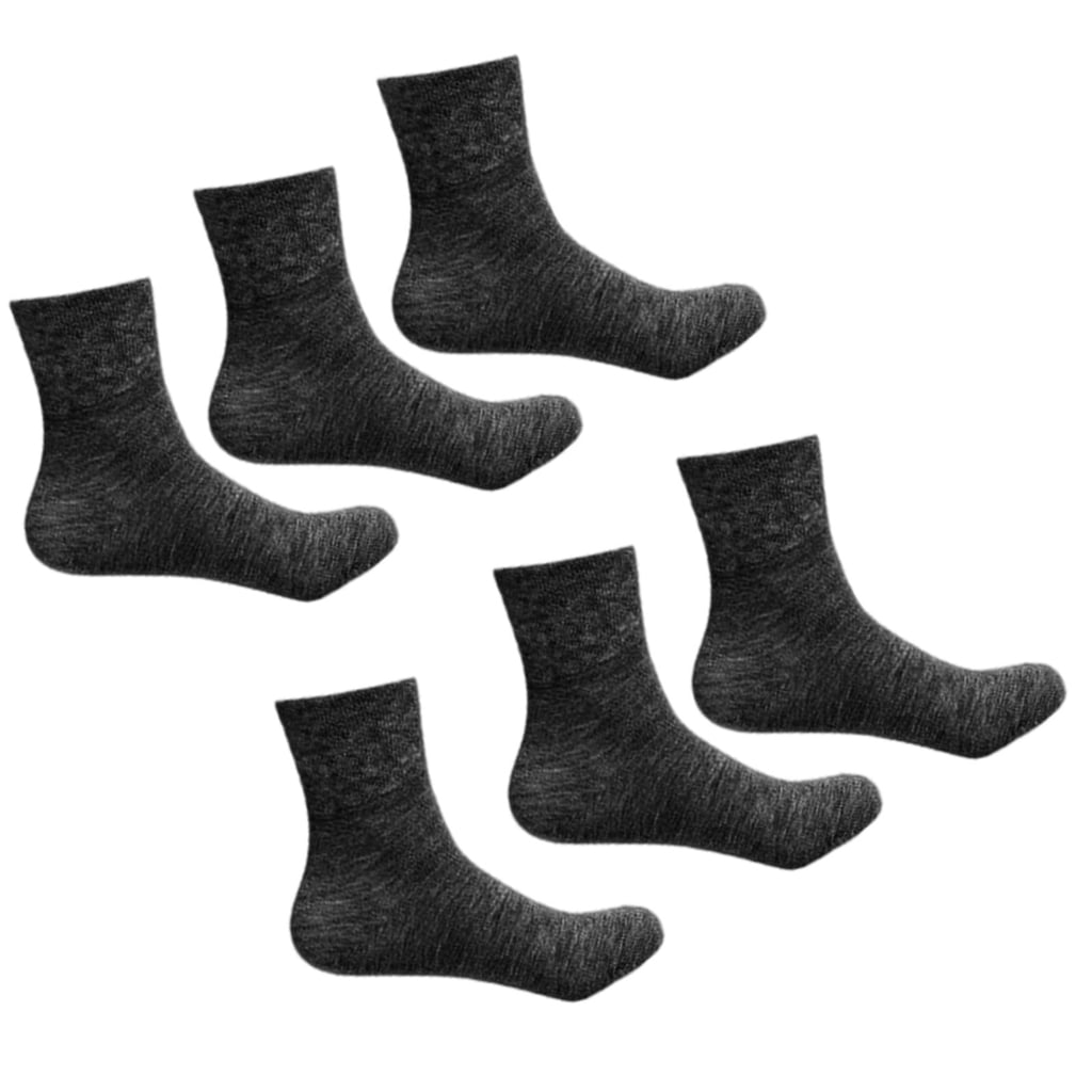 6 Paia Calzini Uomo Diabetici In Cotone - Non Elastici Per Piedi Gonfi, Punta Liscia, Traspiranti, Colore Nero (Taglia Unica 6-11 UK)