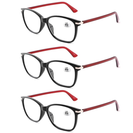 3 Pair Men Womens Square Oversized Reading Glasses Blue Light Blocking Readers