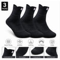 thumbnail image 1 of 3 Pair Men’s Cotton Sports Socks, Mid Crew Athletic Training Socks, TIKA, 1 of 7