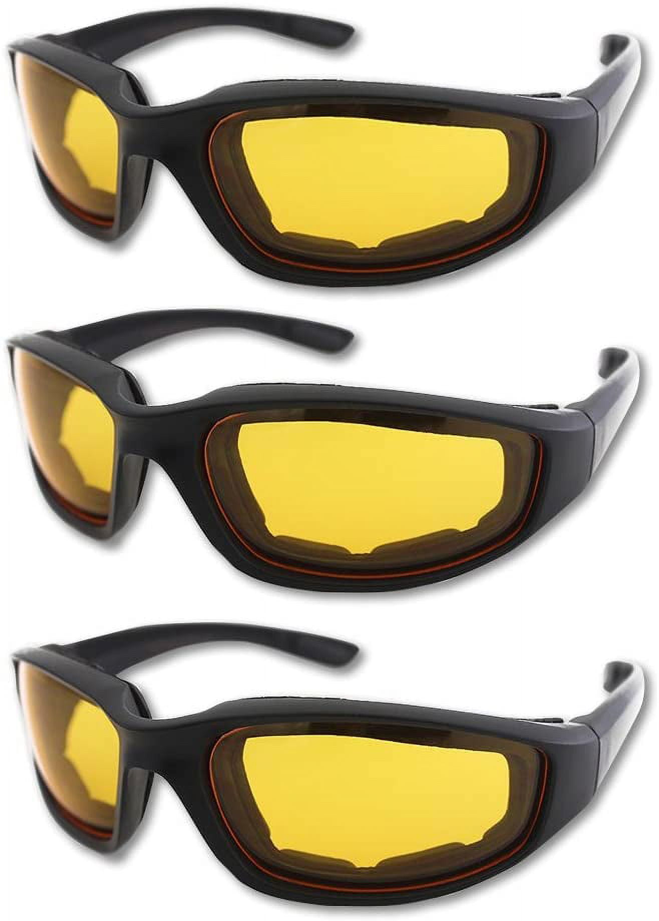 Pair Motorcycle Riding Glasses Padding Goggles UV Protection