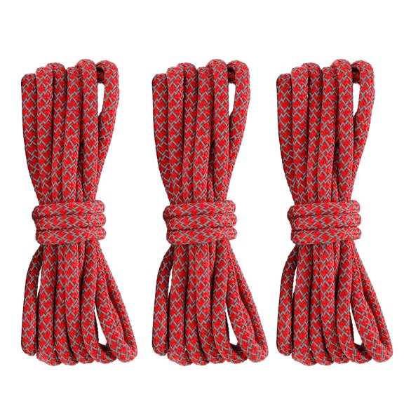 3 Pair Round Reflective Rope Shoelaces Replacement Boot laces for Sneakers Boots