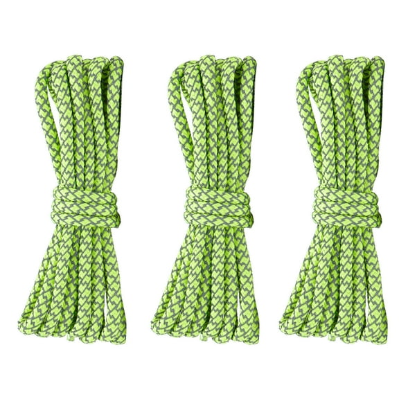 3 Pair Round Reflective Rope Shoelaces Replacement Boot laces for Sneakers Boots