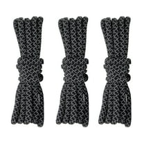 3 Pair Round Reflective Rope Shoelaces Replacement Boot laces for Sneakers Boots