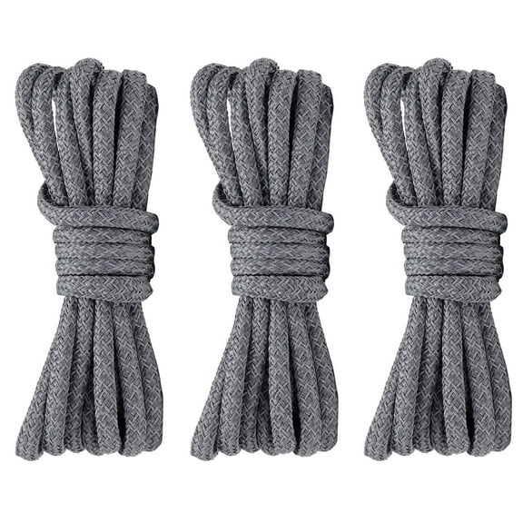 3 Pair Round Reflective Rope Shoelaces Replacement Boot laces for Sneakers Boots
