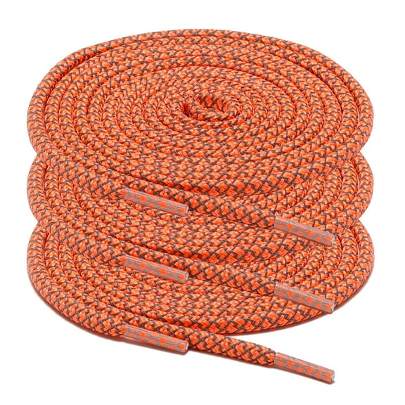3 Pair Round Reflective Shoe laces Replacement Rope for Sneakers Running Shoes
