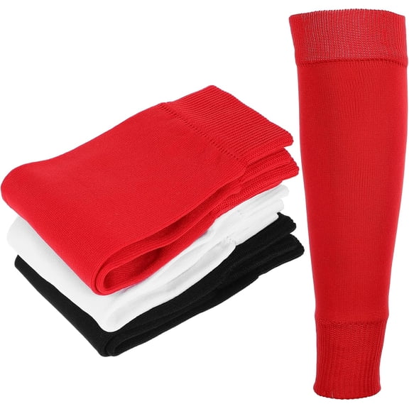 3 Pair Running Leg Compression Sleeves, Calf Compression Sleeve Shin Splint Brace Pre-Cut Footless Socks Grip Athletic Socks, Shin Guard Run Sleeves for Football Basketball Hockey Men Sports