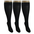 thumbnail image 1 of 3 Pair Sheer Black Small/Medium Ladies Compression Socks, Moderate/Medium Graduated Compression 15-20 mmHg. Therapeutic, Occupational, Travel & Flight Knee-High Hosiery., 1 of 1