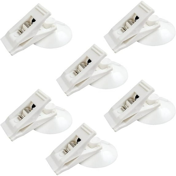 3 Pair Shower Curtain Clips,Windproof Curtain Holder,Clips for Inside Shower Splash Water Wall,Bathtub Curtain Liner Clips for Splash Water,Self Adhesive Windproof Splash Clips (White)