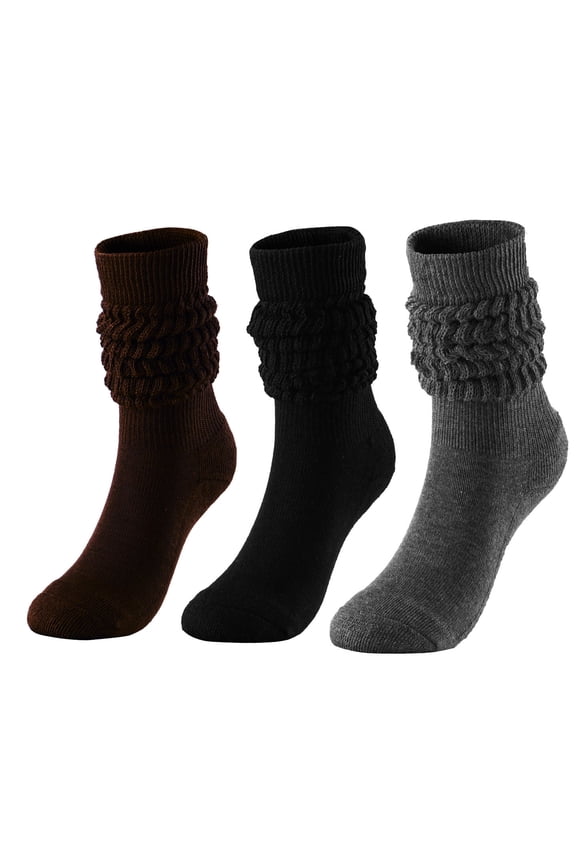 3 Pair Slouch Slouchy Socks Pack Knee High Scrunch 80s 90s Stacked Boot Socks Cute Sleep Comfy Slipper Reading Cozy Sleeping Christmas Gifts