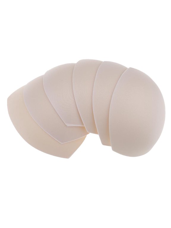 3 Pair Soft Bra Pads Insert Removeable Swimsuit - Beige, Nude