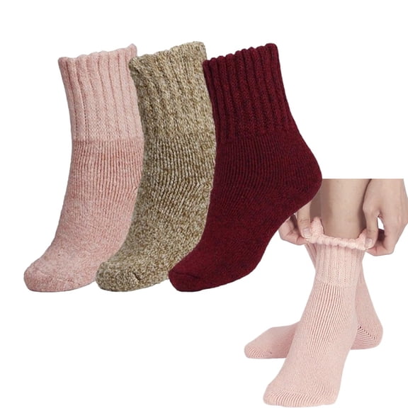 3-Pair Thermal Boot Socks for Women, Ultra Soft & Thick Warm Crew Socks,Soft and Comfortable,for Winter Indoor/Outdoor Wear,With Snow Boots, Gift