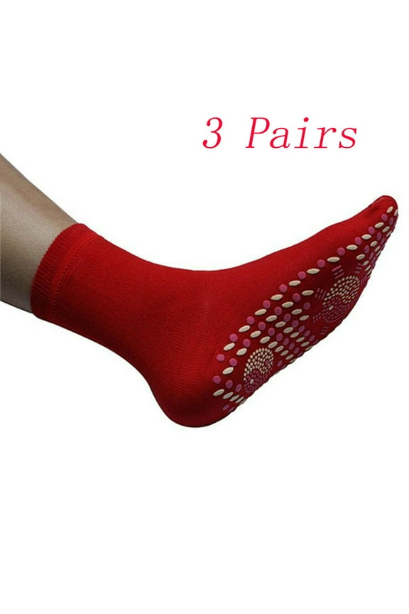 3 Pair Thermal Circulation Acupressure Self-Heating Shaping Socks,Health Foot Massage Thermotherapeutic Socks