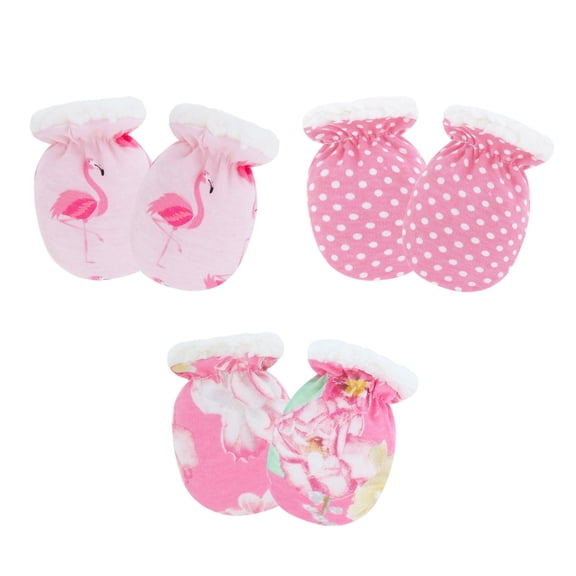 3 Pair Thermal Infant Gloves Breathable Cotton Scratch Proof Protections For Baby Skin Safety Cosy Winter Wear