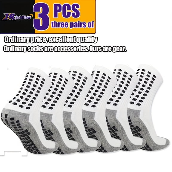 3-Pair Thick Sports Socks for Men & Women, Basketball & Football Socks for Running