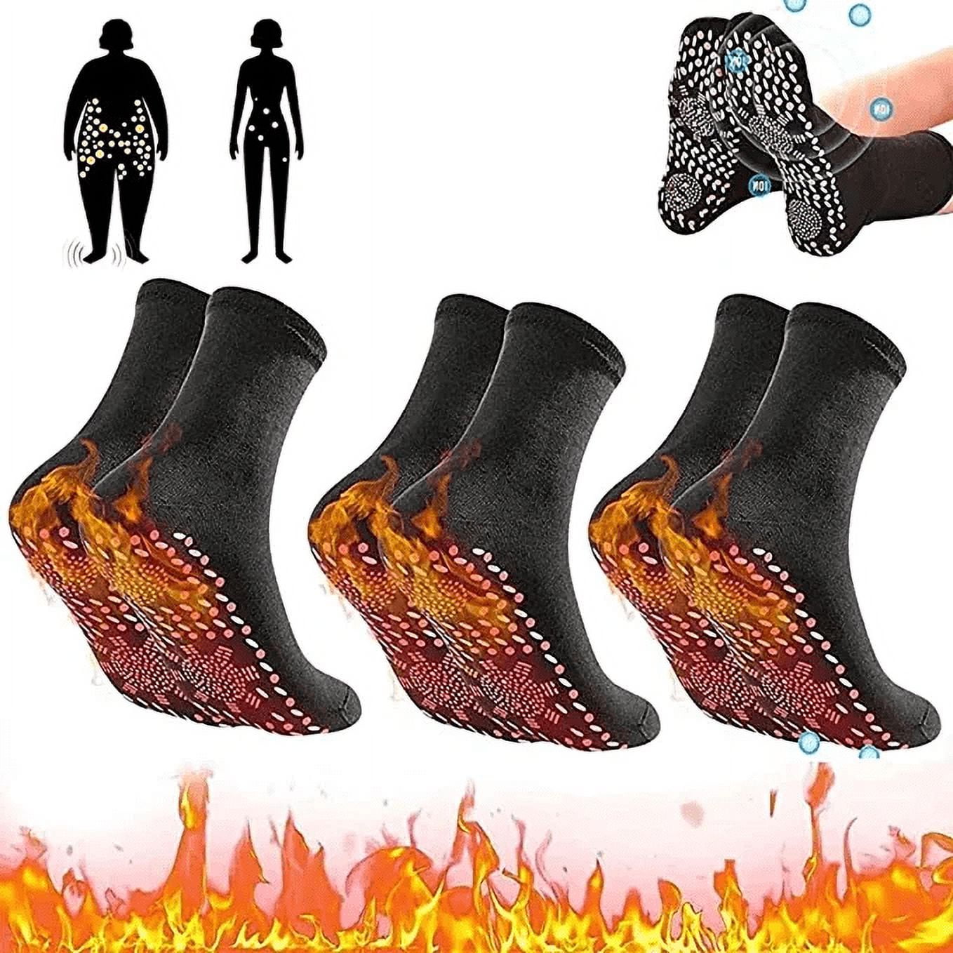 3 Pair Tourmaline Acupressure SelfHeating Shaping Socks, Hyperthermia