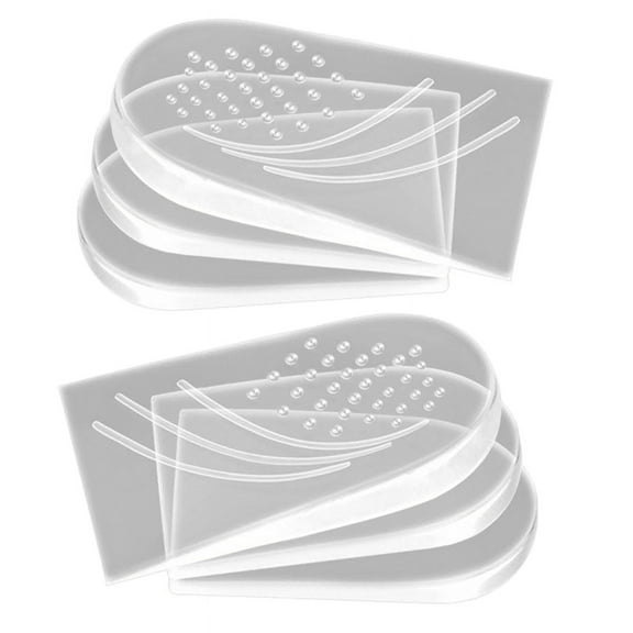 3-Pair Transparent Gel Height Increase Insoles for Leg Length Discrepancy, S Size, Left and Right