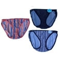 thumbnail image 1 of 3 Pair Vanity Fair Womens Illumination String Bikini, Ocean,Sterling,Premiere, Style-18108, 7/Large, 1 of 5
